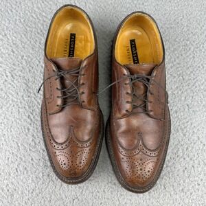 VTG Florsheim Imperial Mens Wingtip Dress Shoes 9.5 D Bourbon Leather 303129 USA